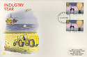 1986-01-14 Industry Year x4 Gutter Pair FDC's (15752)