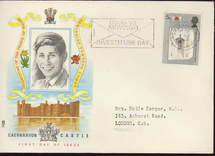 1969-07-01 Investiture Stamps Slogan FDC (3170)