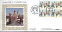 1990-11-13 Christmas Bklt Stamps Birmingham Silk FDC (33487)