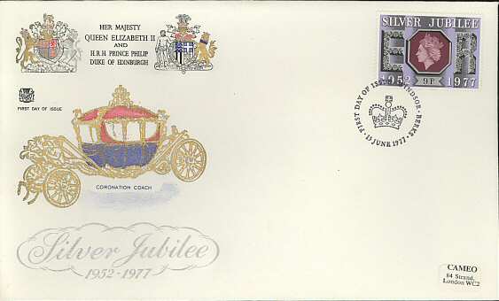 1977-06-15 Silver Jubilee Stamp Windsor FDC (3825)
