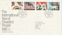 1981-03-25 Year of Disabled Bureau FDC (48261)