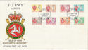 1975-01-08 IOM To Pay Labels Douglas FDC (50592)