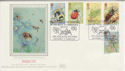 1985-03-12 Insects Stamps Meadow Bank Silk FDC (56029)