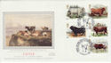 1984-03-06 Cattle Stamps Chillingham Silk FDC (56039)