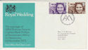 1973-11-14 Royal Wedding Stamps London SW1 FDC (56432)