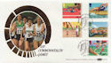 1986-07-15 Sport Stamps Edinburgh Silk FDC (57453)