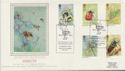 1985-03-12 Insect Stamps High Wycombe Silk FDC (57785)