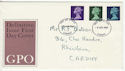 1967-08-08 Definitive Stamps Cardiff FDC (60846)