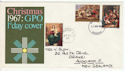 1967-11-27 Christmas Stamps + 4d Glasgow FDC (61148)
