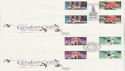 1983-11-16 Christmas Gutter Stamps x3 SHS FDC (61737)