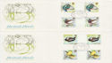 1980-01-16 British Birds Gutter Stamps Bureau x2 FDC (62295)