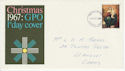 1967-10-18 Christmas Stamp Llanelli FDC (63174)