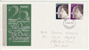 1972-11-20 Silver Wedding Stamps Exeter FDC (65166)