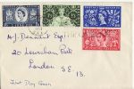 1953-06-03 Coronation Stamps Used on 4th Catford (67174)