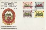 1973-08-04 IOM Steam Railway Stamps FDC (67259)