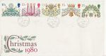 1980-11-19 Christmas Stamps Headcorn cds FDC (67330)