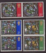 1971-10-13 SG894/6 Christmas Stamps in Pairs MINT Set (67420)