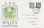 1968-09-04 Wales Definitive Stamps Cardiff FDC (67503)