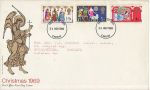 1969-11-26 Christmas Stamps Cardiff FDC (67823)