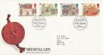 1986-06-17 Medieval Life Stamps Gloucester FDC (68382)