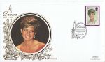 1998-02-03 Princess Diana Stamp London W8 Silk FDC (68526)