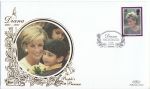 1998-02-03 Princess Diana Stamp Cardiff Silk FDC (68528)