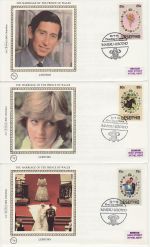 1981-07-22 Lesotho Royal Wedding Stamps x3 FDC (68836)
