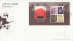 2007-11-08 Lest We Forget Stamps M/S Kent cds FDC (69765)