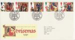 1991-11-12 Christmas Stamps Bureau FDC (70293)