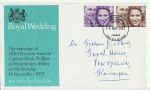1973-11-14 Royal Wedding Stamps Cardiff FDC (70395)