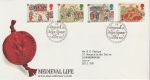 1986-06-17 Medieval Life Stamps Gloucester FDC (70956)