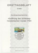 1984-08-21 Germany Canal Stamp FDC (71279)