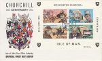 1974-11-22 Churchill Centenary M/S IOM FDC (71365)