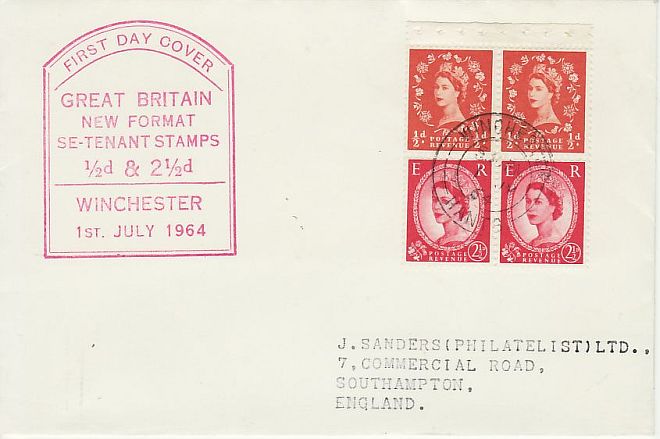 1964-07-01 2Â½d Type II Booklet Stamps Winchester FDC (71984)
