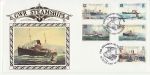 1989-09-05 Guernsey GWR Steamships Stamps Silk FDC (72950)