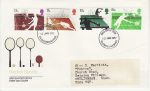 1977-01-12 Racket Sports Stamps Glos FDC (74094)