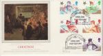 1985-11-19 Christmas Stamps Drury Lane Silk FDC (74717)