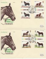 1978-07-05 Horses T/L Gutter Pairs Epsom x2 FDC (75887)