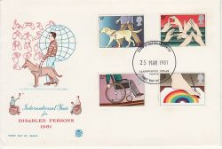 1981-03-25 Year of Disabled Stamps Powys FDC (76531)