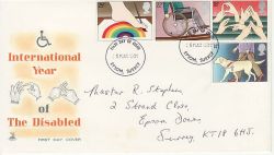 1981-03-25 Year of Disabled Stamps Epsom FDC (76567)