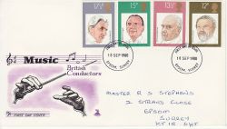 1980-09-10 British Conductors Stamps Epsom FDC (76583)