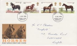 1978-07-05 Horses Stamps  Kings Lynn FDC (76637)