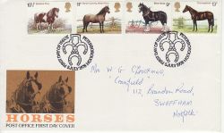 1978-07-05 Horses Stamps Peterborough FDC (76692)