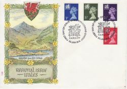 1974-01-23 Wales Definitive Stamps Cardiff FDC (76793)