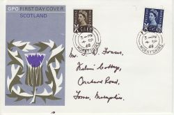 1968-09-04 Scotland Definitive Stamps Forres cds FDC (76869)