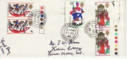 1968-11-25 Christmas T/L Stamps Forres cds FDC (76909)