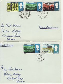 1966-05-02 Landscapes Stamps Forres cds x2 FDC (76976)