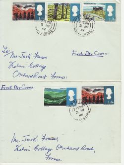 1966-05-02 Landscapes Stamps Forres cds x2 FDC (76977)