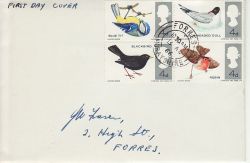 1966-08-08 British Birds Stamps Forres cds FDC (76988)