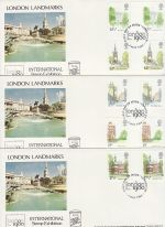 1980-05-07 London Landmarks Gutter Stamps x3 FDC (76124)
